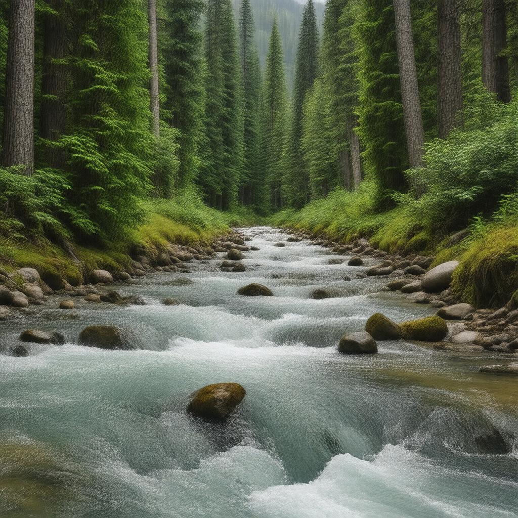 AI-created image of Big Creek (left)