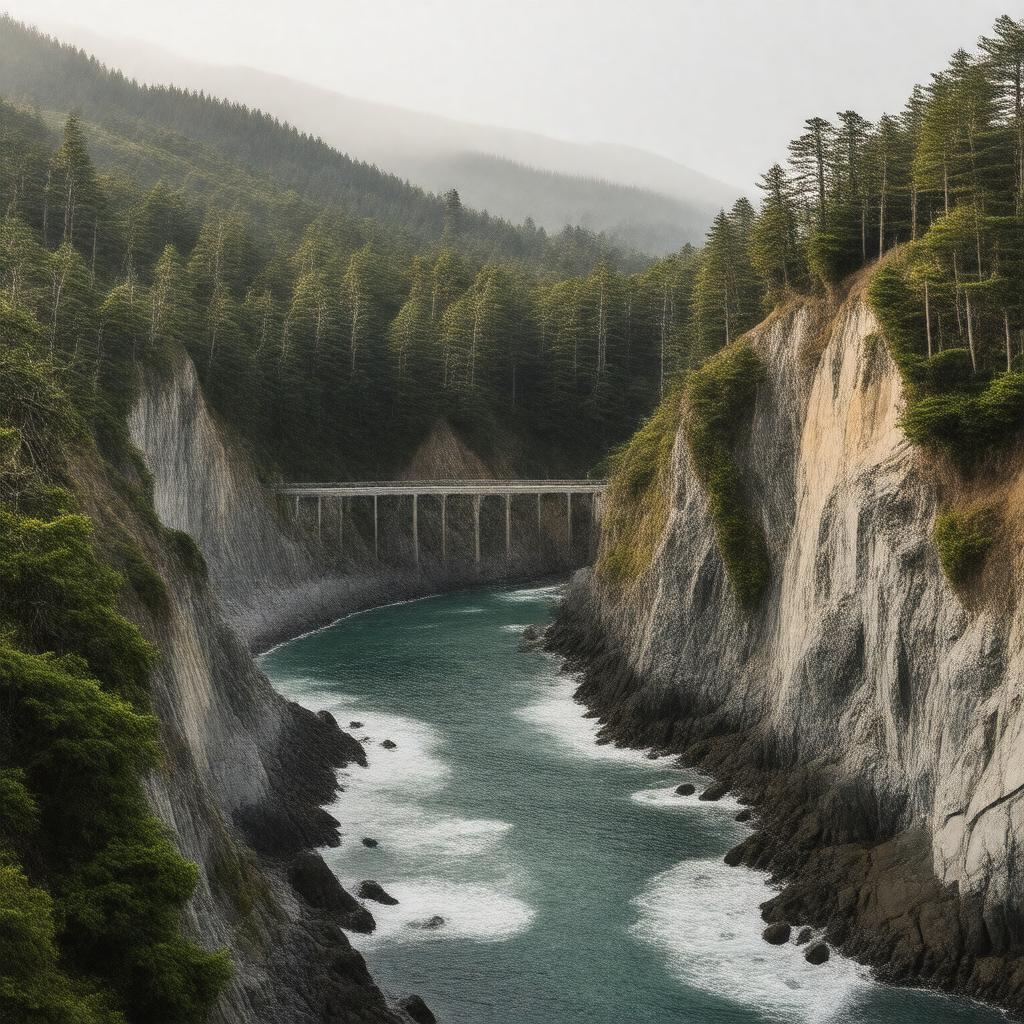 AI-created image of Big Sur, California, USA