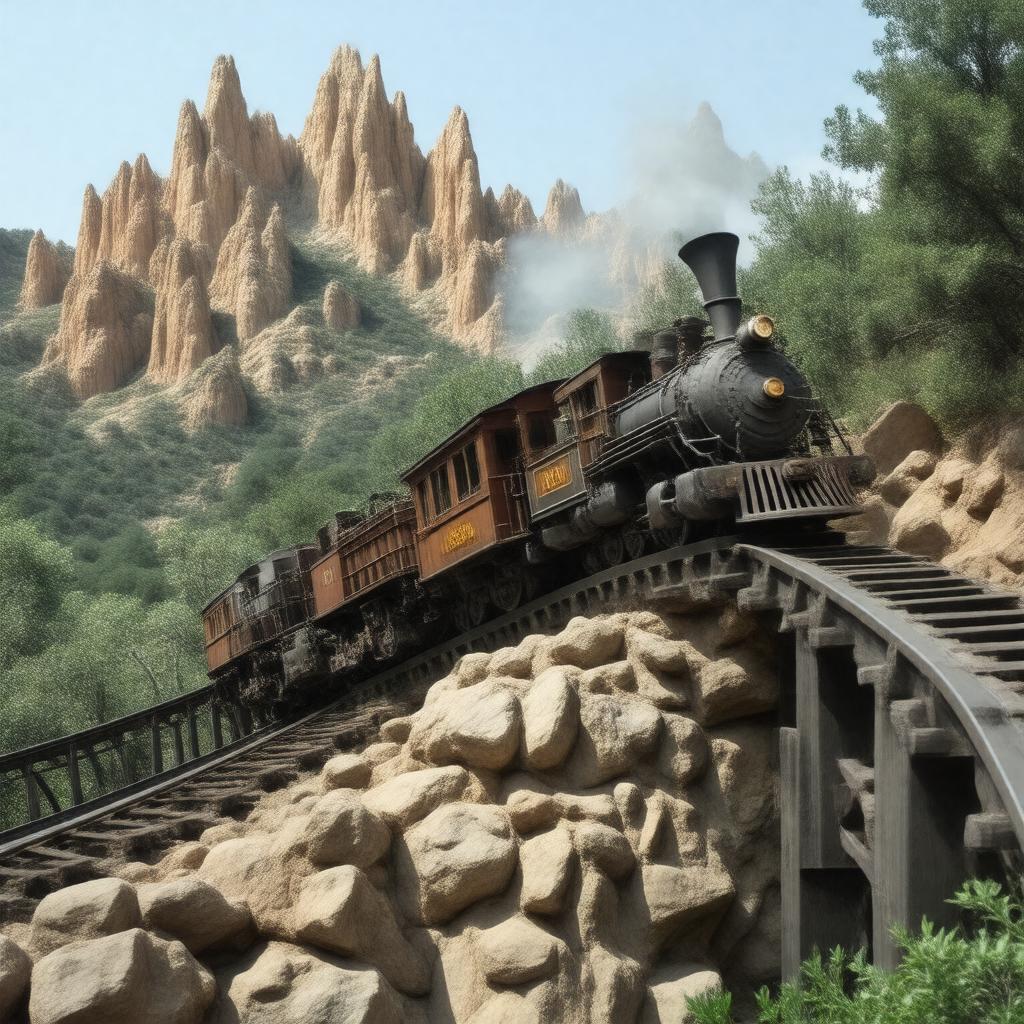 AI-created image of Big Thunder Mountain Railroad