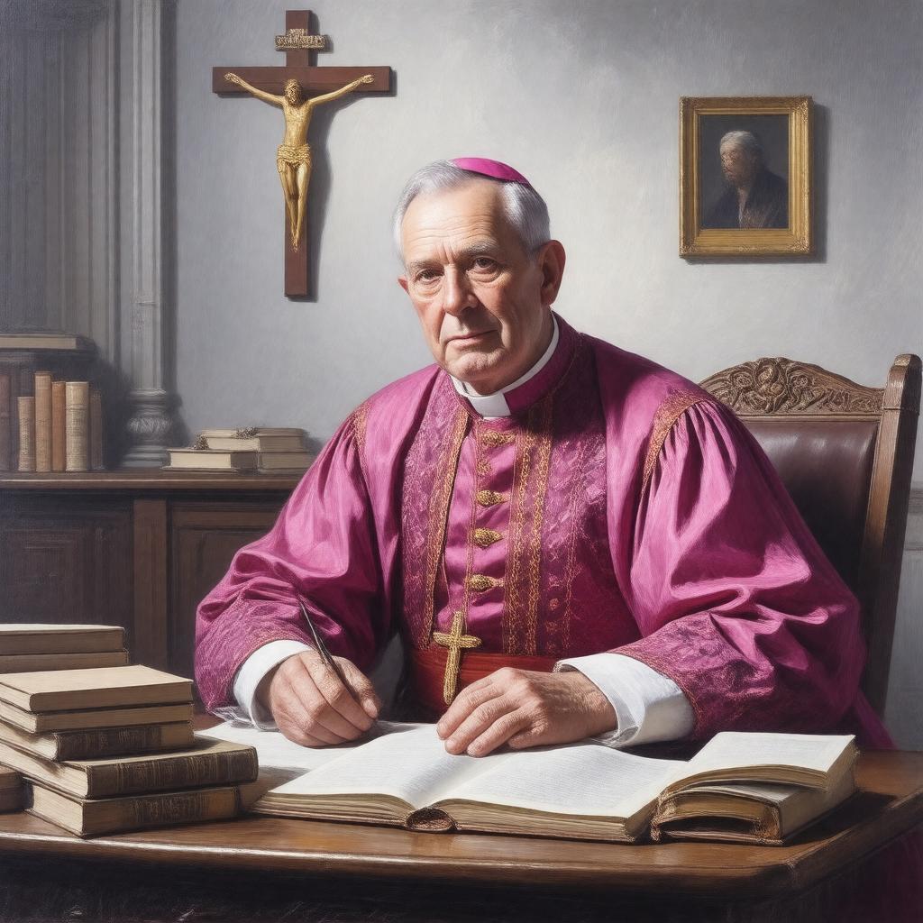 Click to view larger image AI-created image of Bishop Benedict Joseph Fenwick