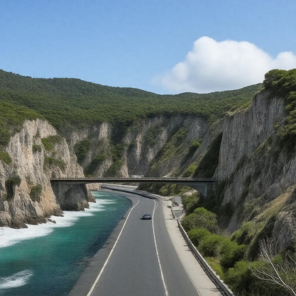 Click to view larger image AI-created image of Bixby Creek Bridge