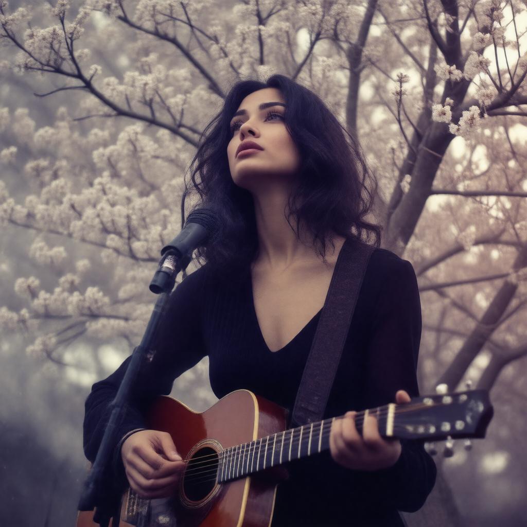 Click to view larger image AI-created image of Black Horse and the Cherry Tree