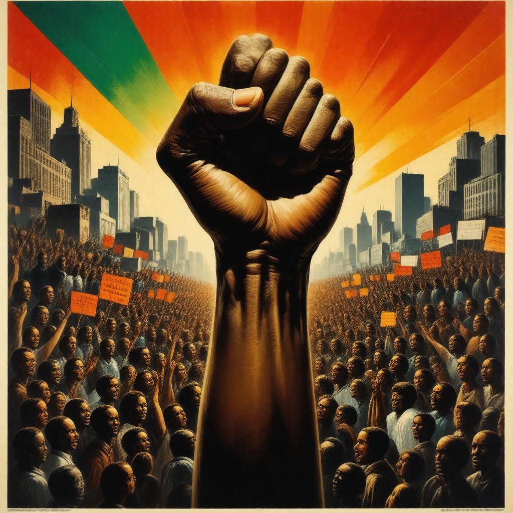 AI-created image of Black Power movement