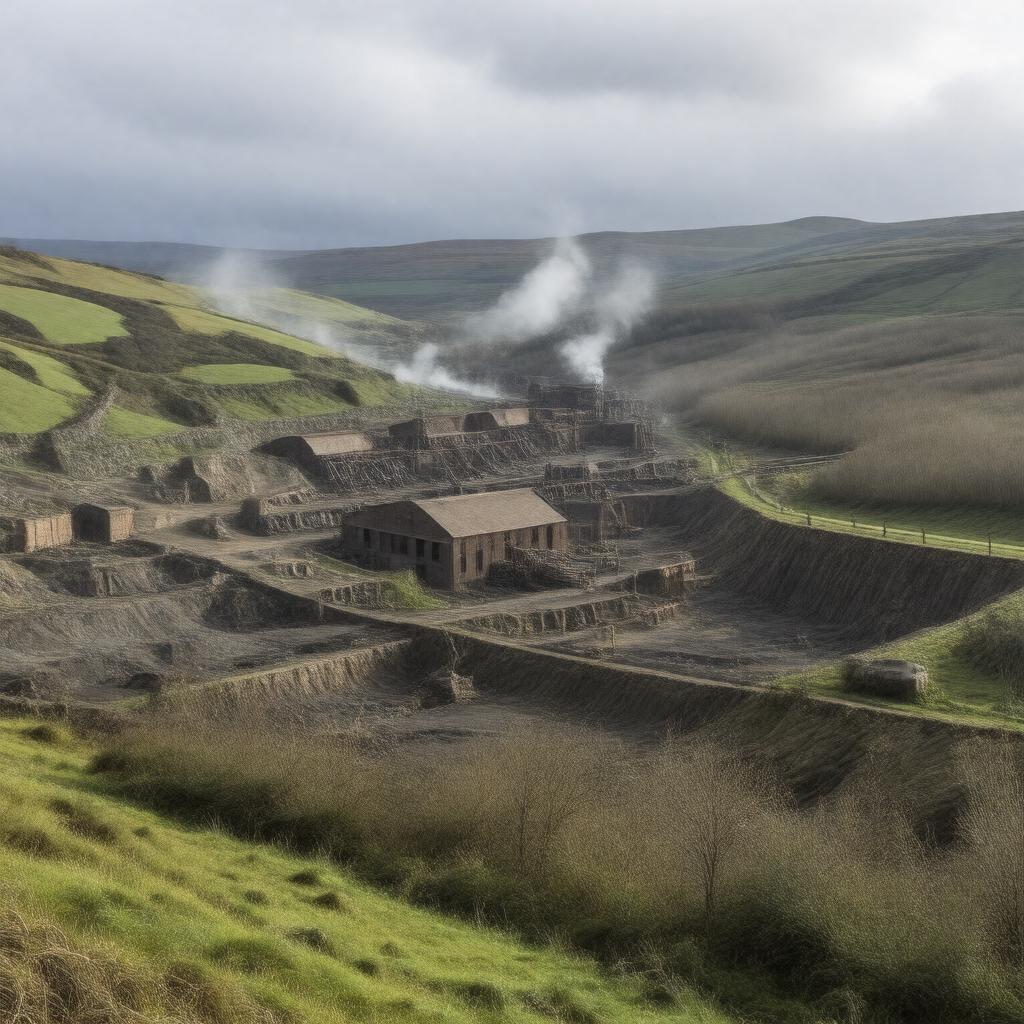Click to view larger image AI-created image of Blaenavon Industrial Landscape