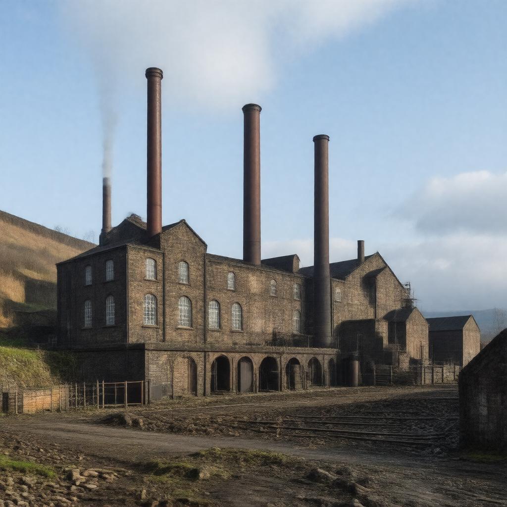 Click to view larger image AI-created image of Blaenavon Steelworks