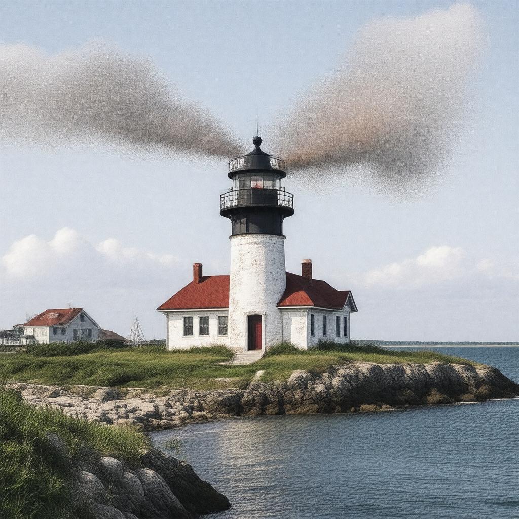 AI-created image of Block Island North Light Station Historic District