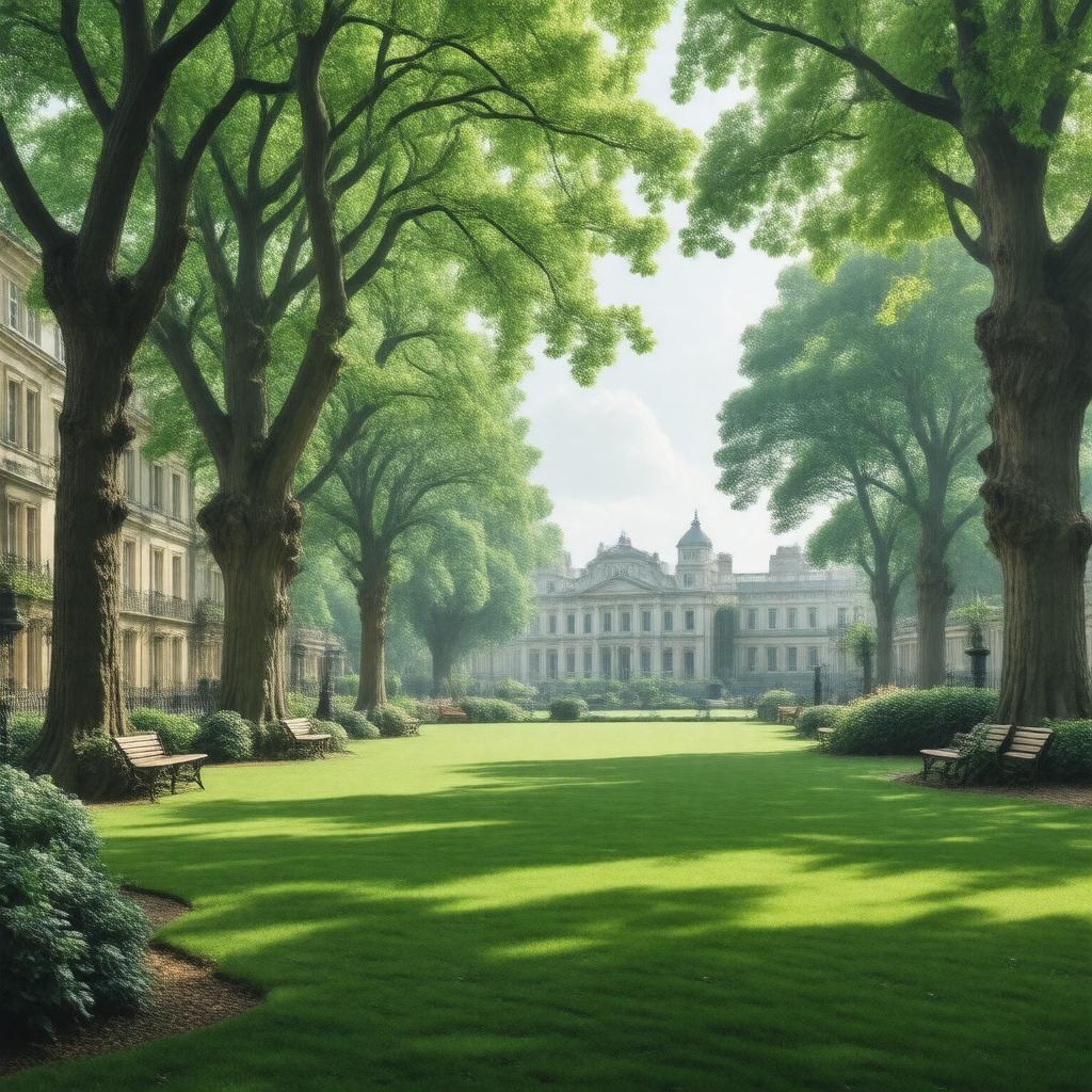 AI-created image of Bloomsbury Square Gardens