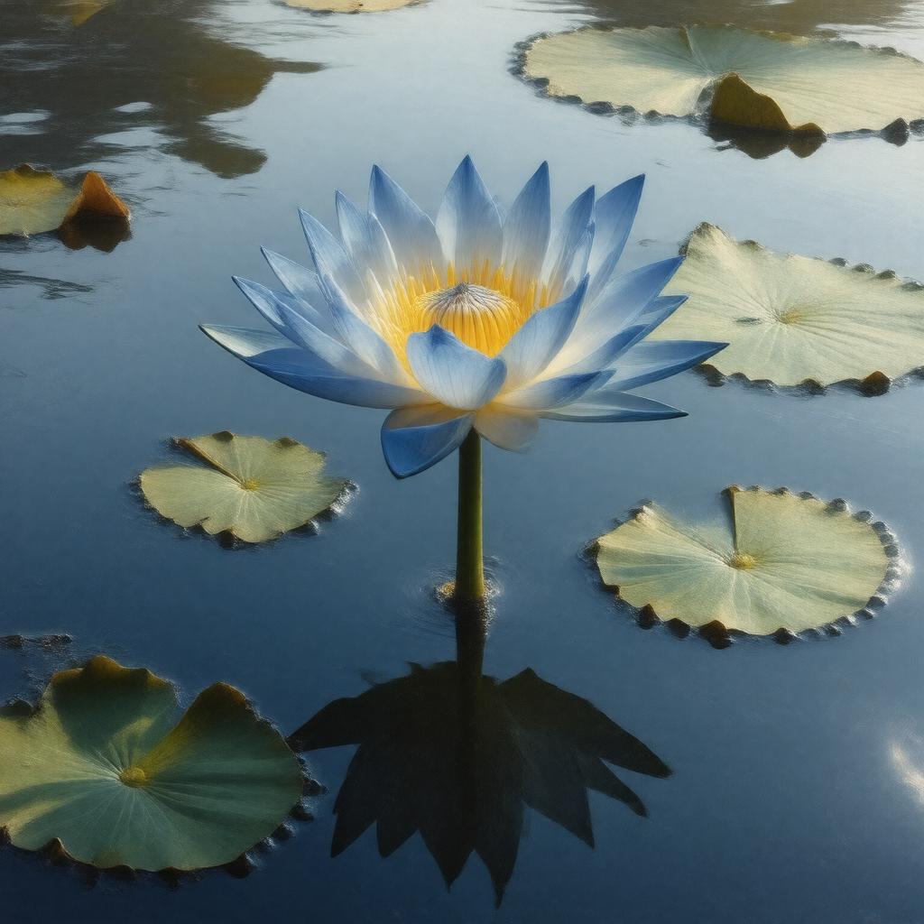 AI-created image of Blue water lily