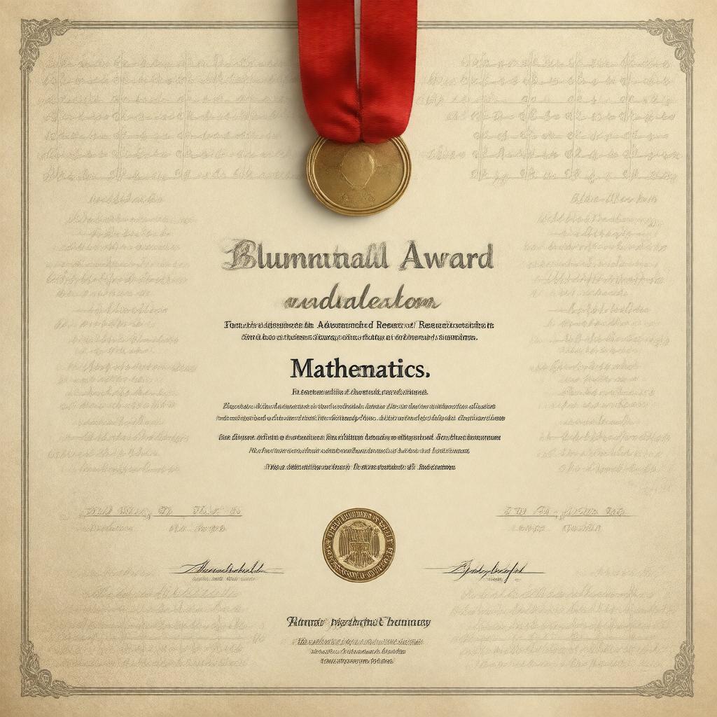 Click to view larger image AI-created image of Blumenthal Award for the Advancement of Research in Mathematics