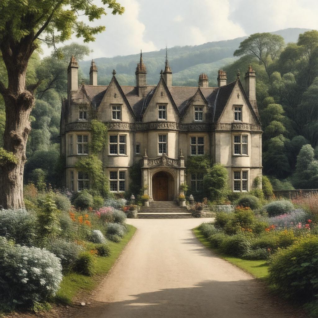 AI-created image of Bodnant Hall