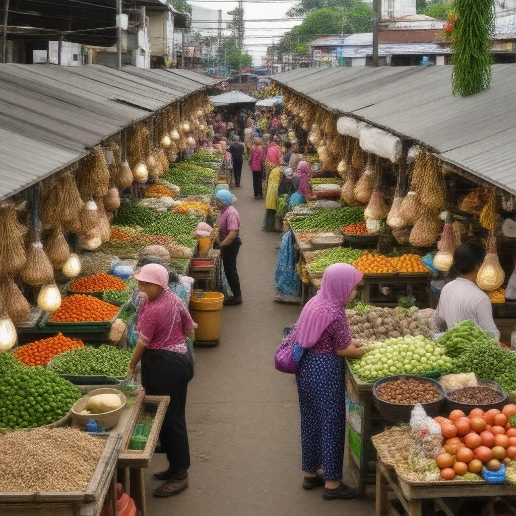 Click to view larger image AI-created image of Bogor Traditional Market