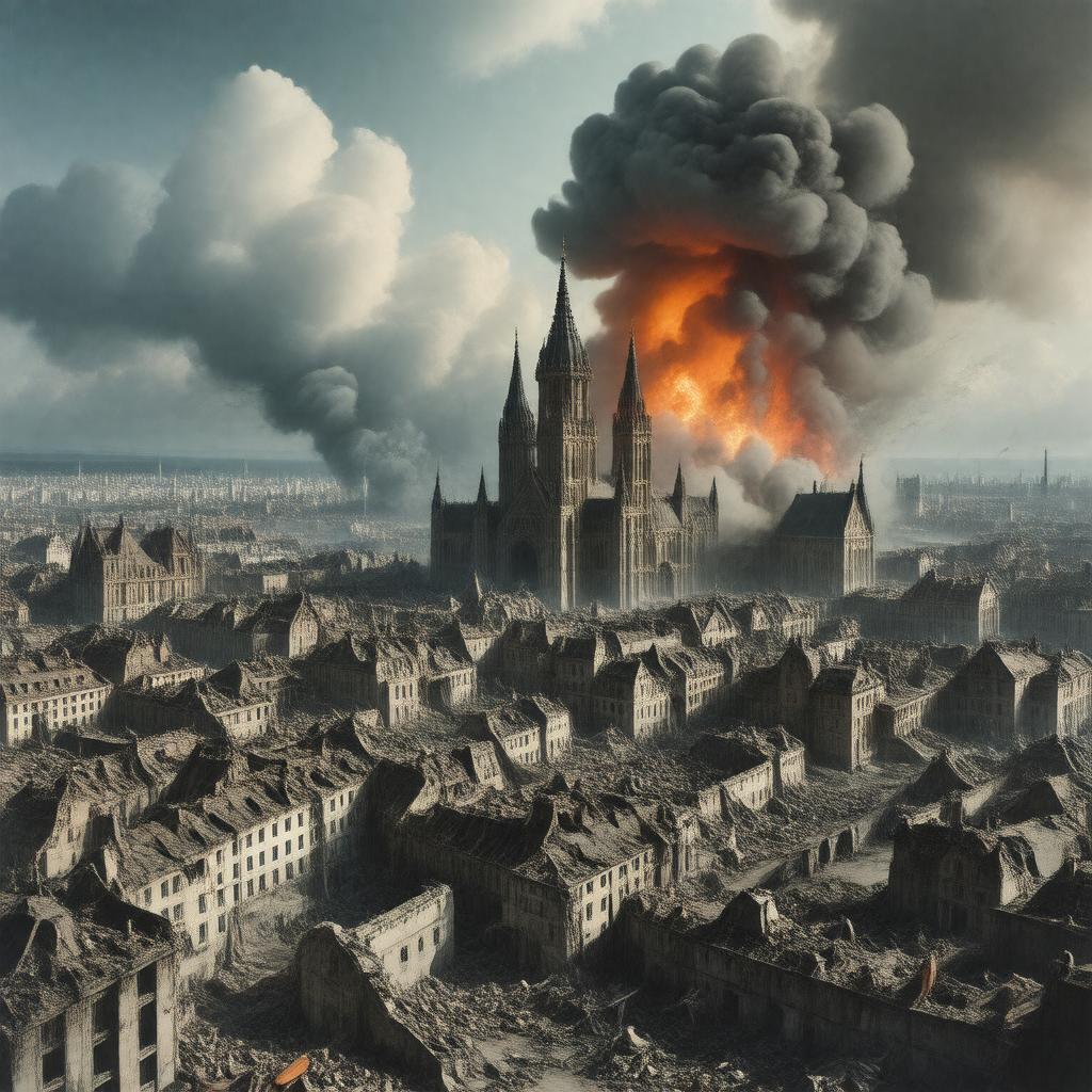 Click to view larger image AI-created image of Bombing of Königsberg