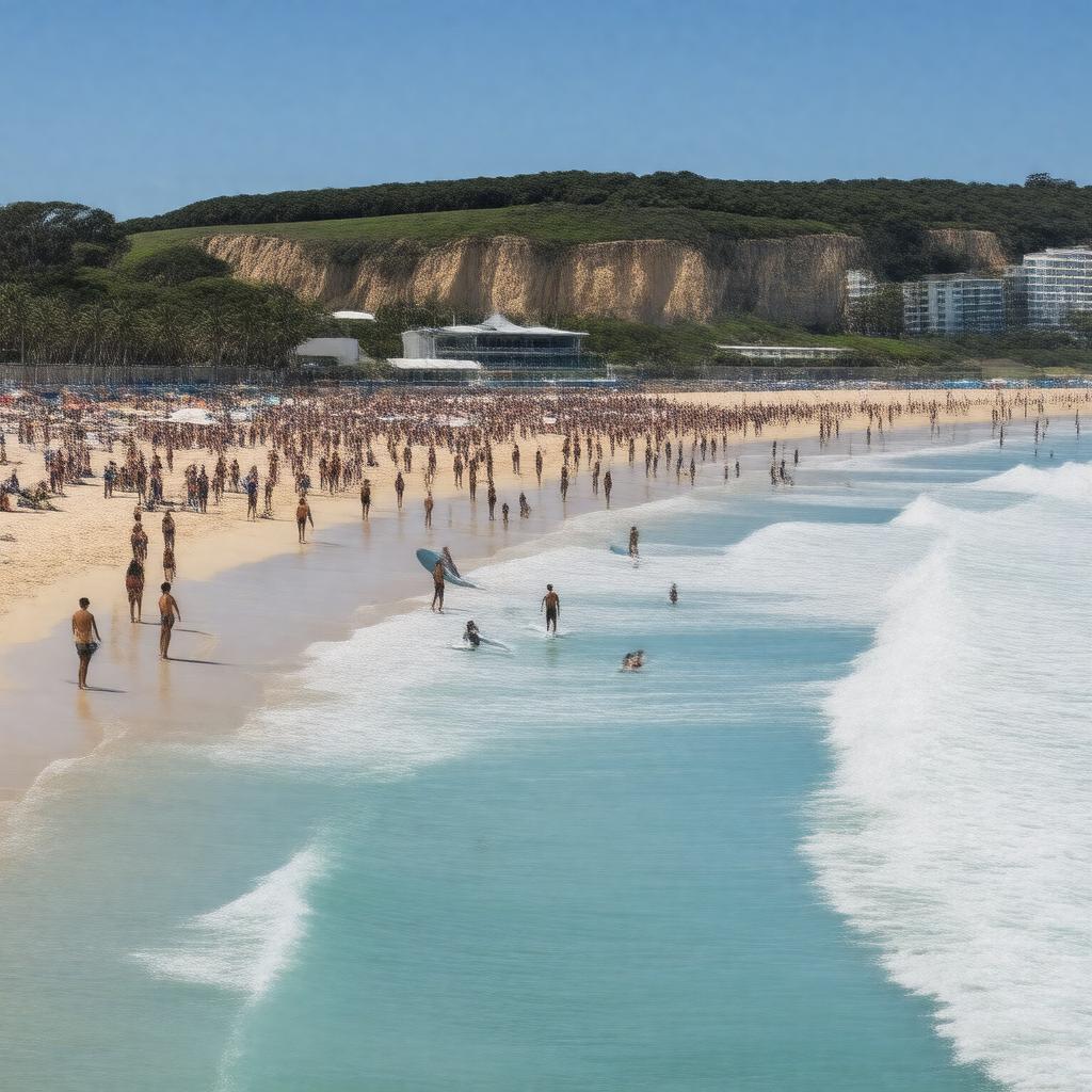 Click to view larger image AI-created image of Bondi Beach