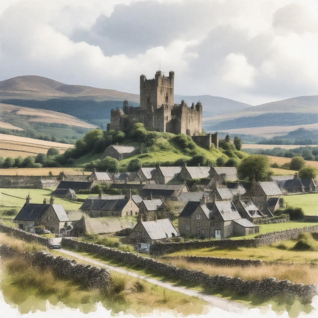 AI-created image of Borthwick, Midlothian, Scotland
