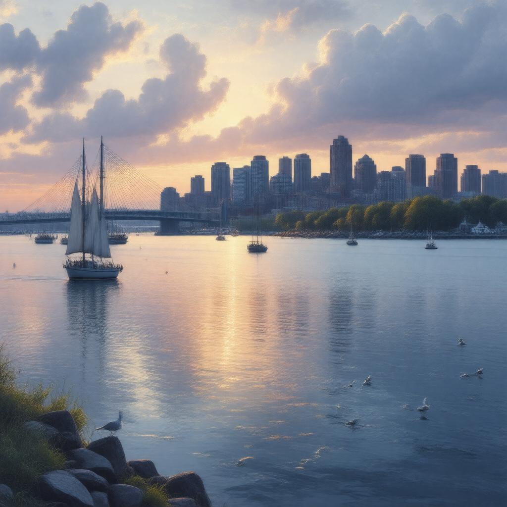 AI-created image of Boston Harbor