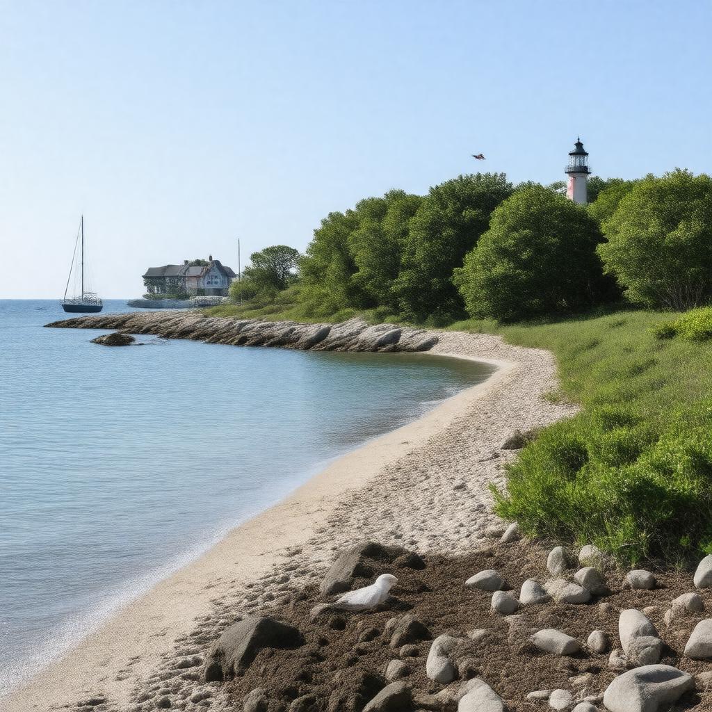 Click to view larger image AI-created image of Boston Harbor Islands