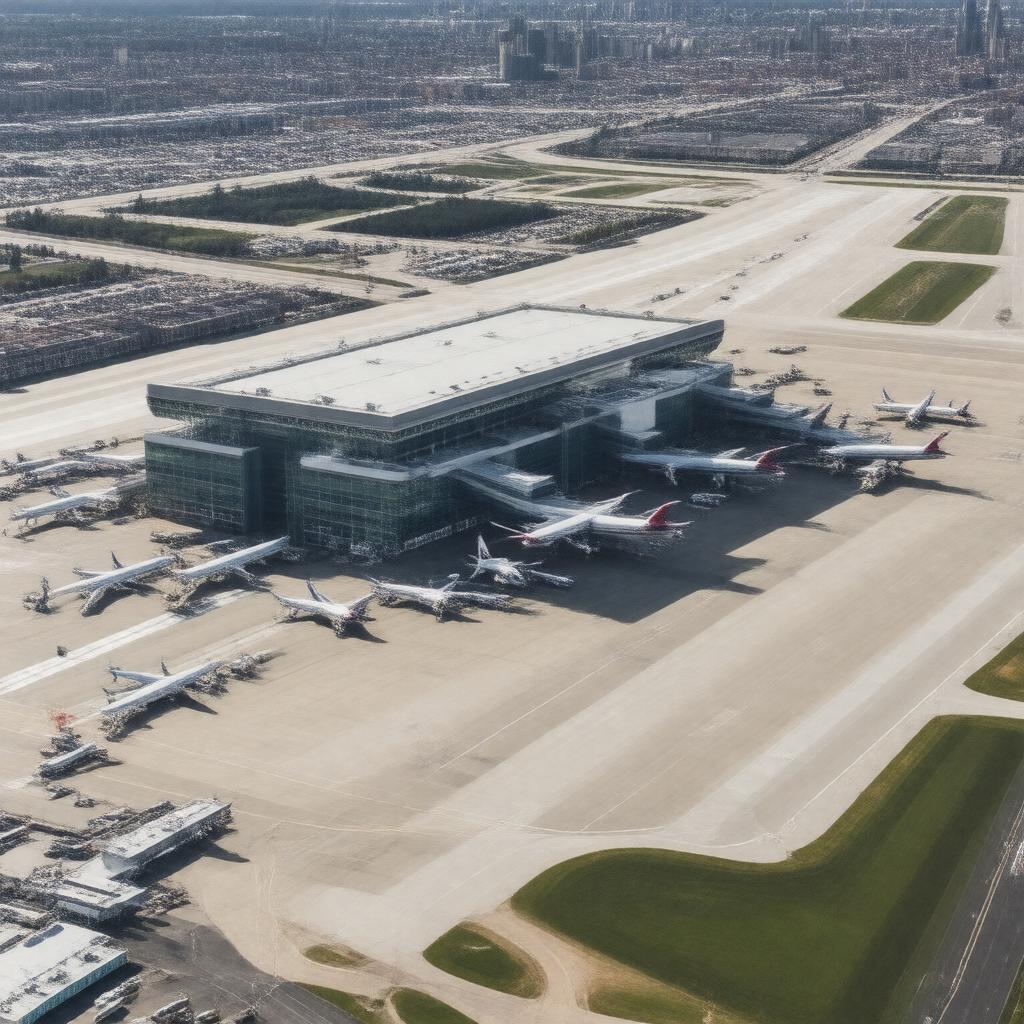 Click to view larger image AI-created image of Boston Logan International Airport