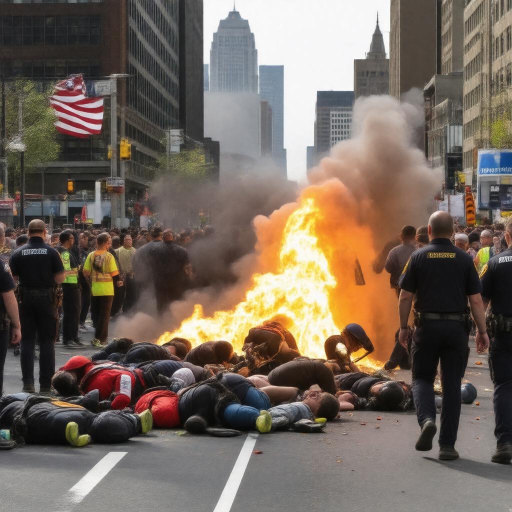 AI-created image of Boston Marathon bombing (2013)