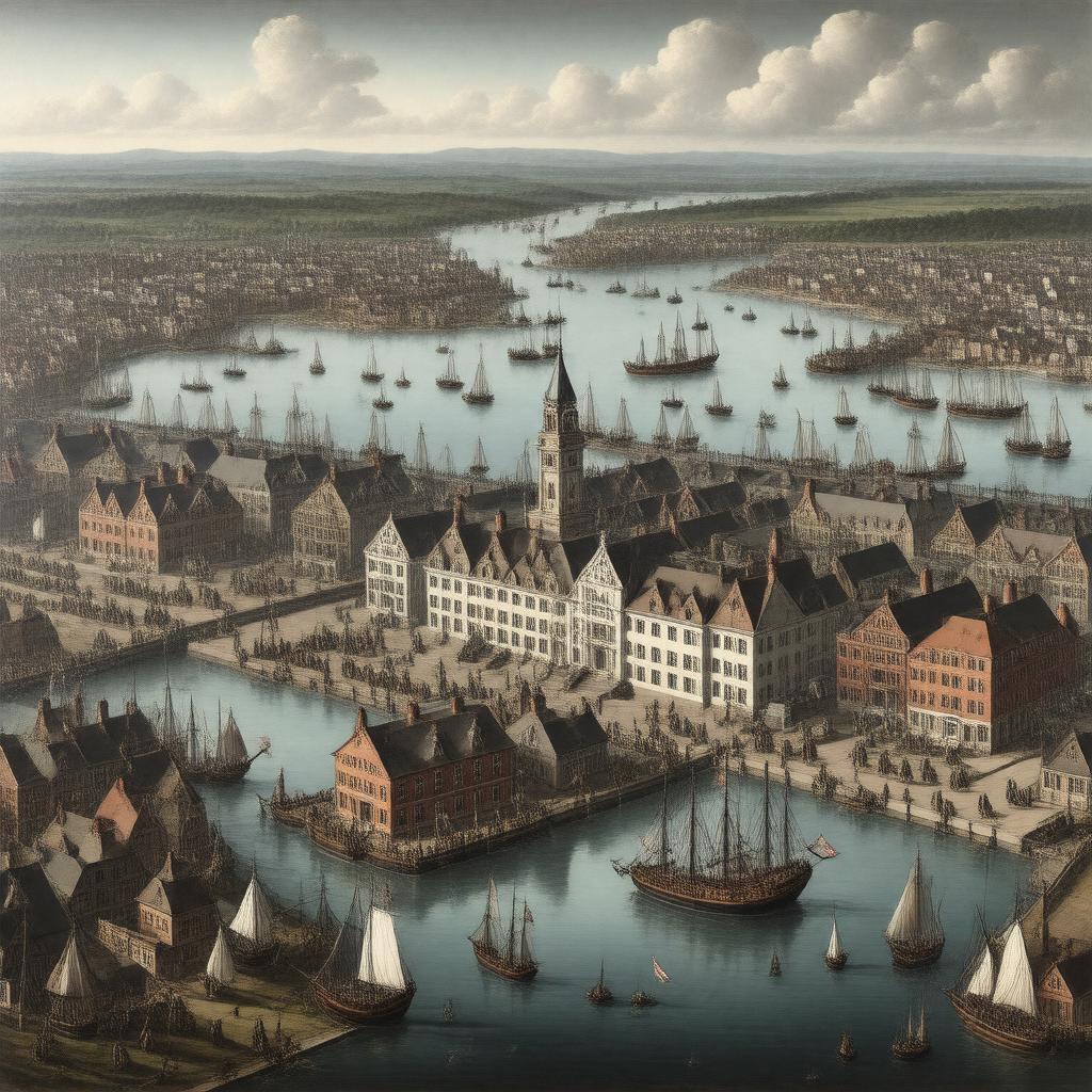 Click to view larger image AI-created image of Boston, Massachusetts Bay Colony