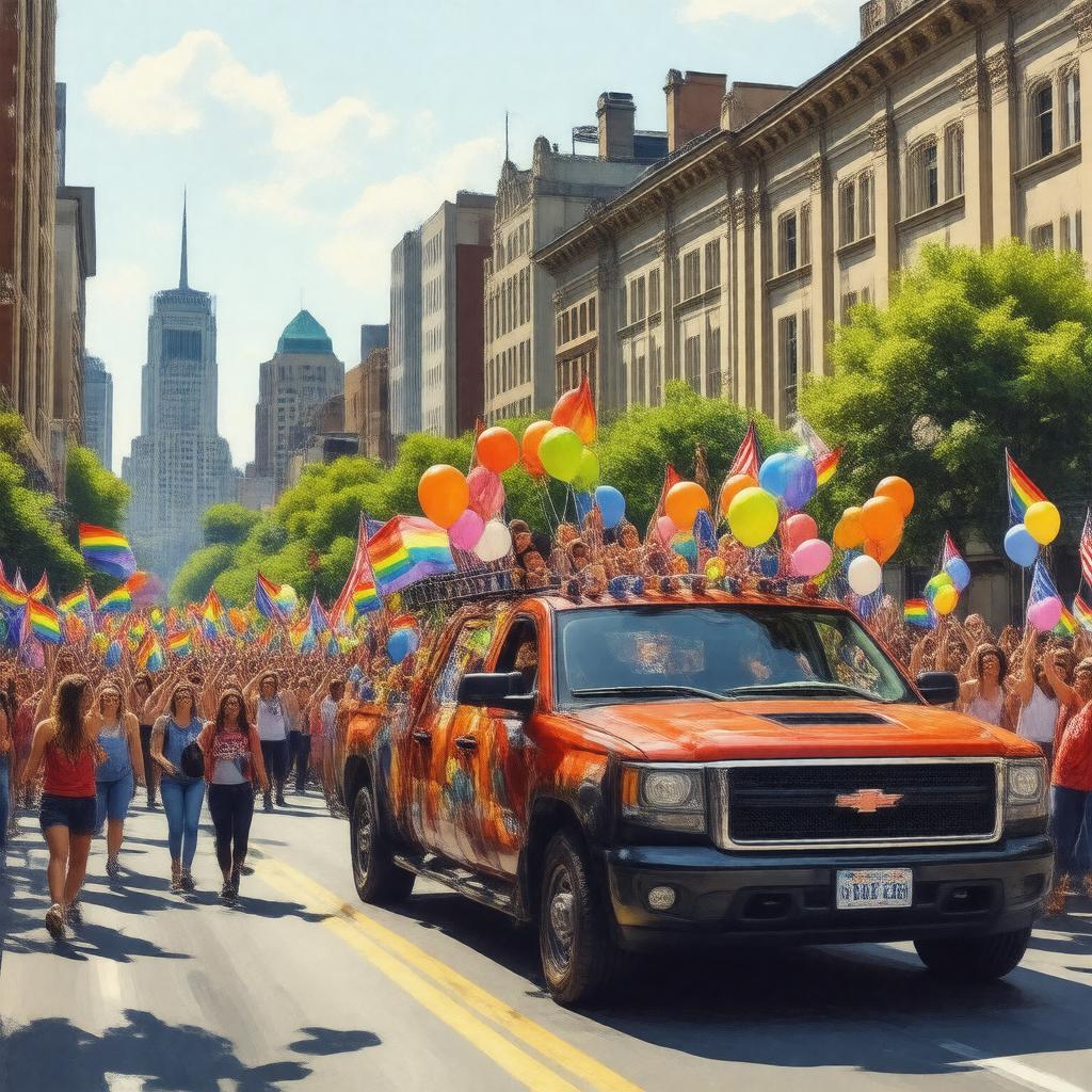Click to view larger image AI-created image of Boston Pride Parade