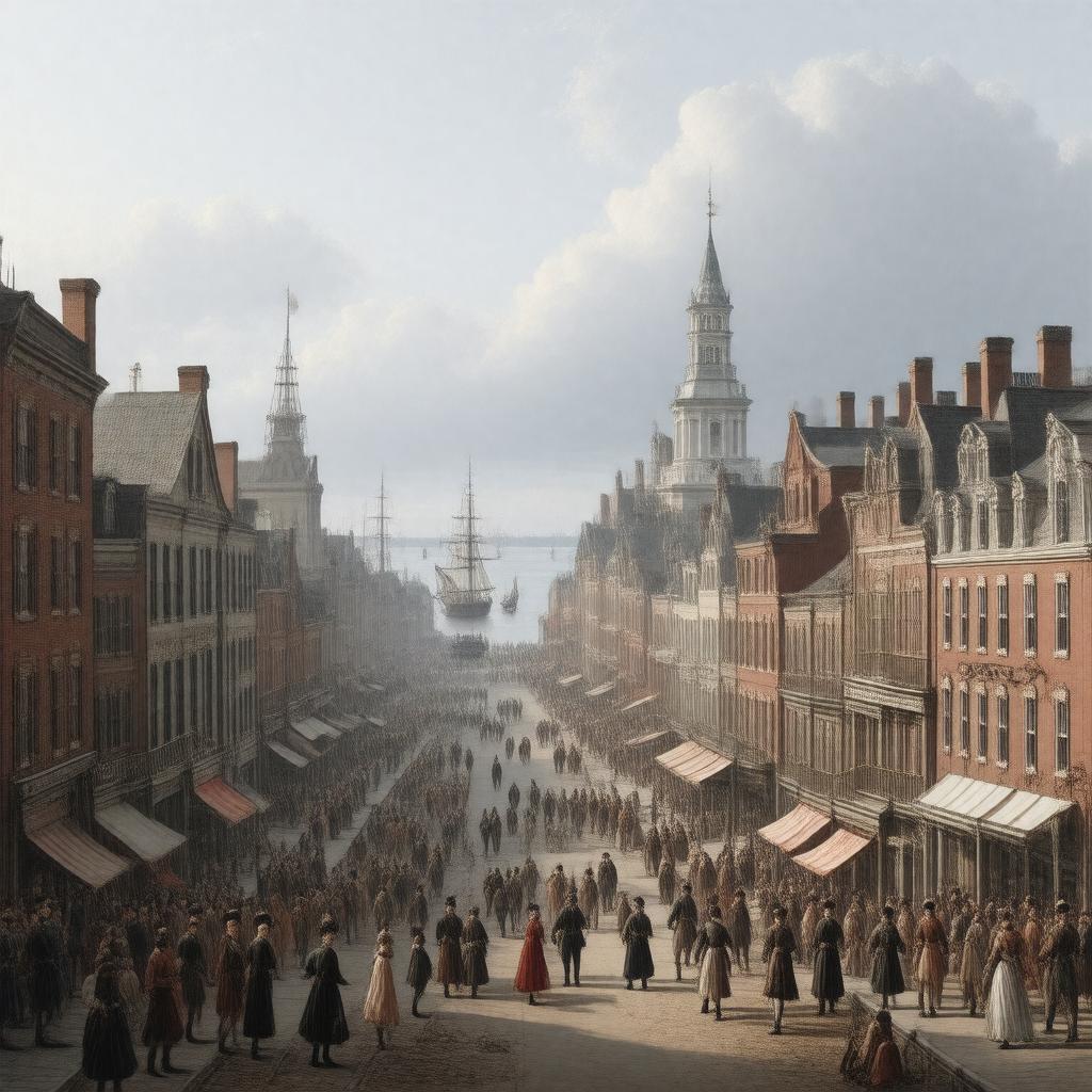 AI-created image of Boston, Province of Massachusetts Bay