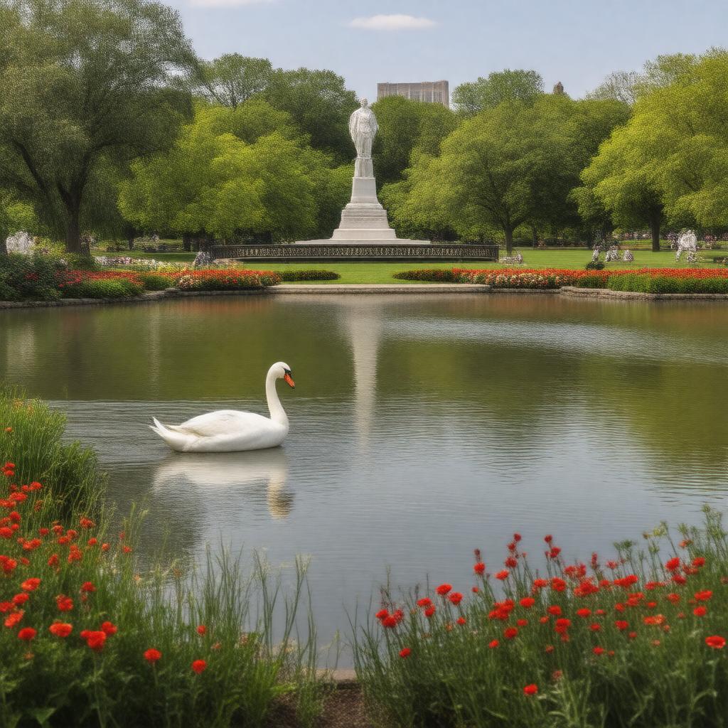 AI-created image of Boston Public Garden