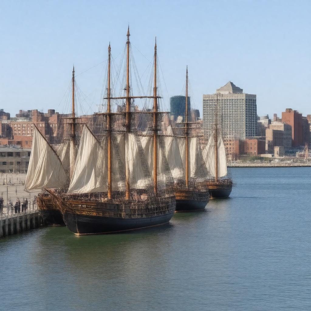 Click to view larger image AI-created image of Boston Tea Party Ships and Museum