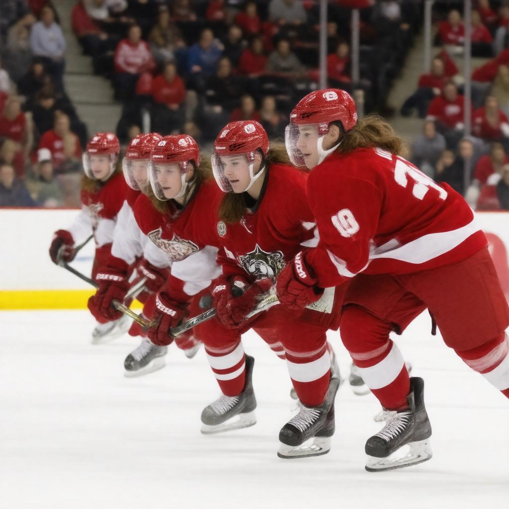 Click to view larger image AI-created image of Boston University Terriers women's ice hockey