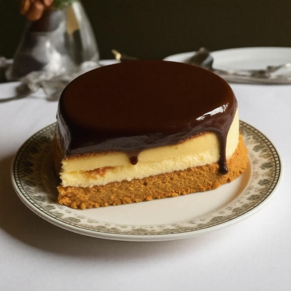 Click to view larger image AI-created image of Boston cream pie