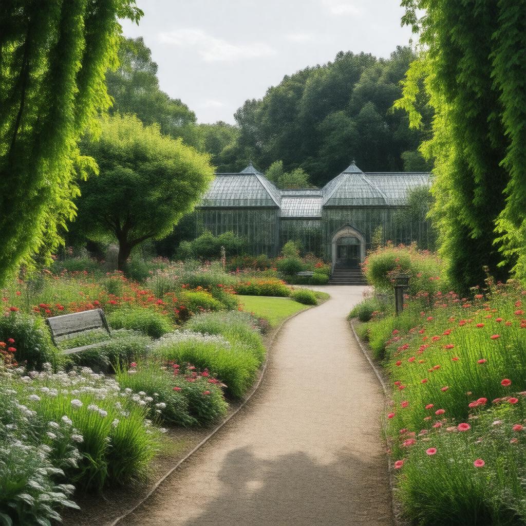 Click to view larger image AI-created image of Botanical Garden of Leipzig University