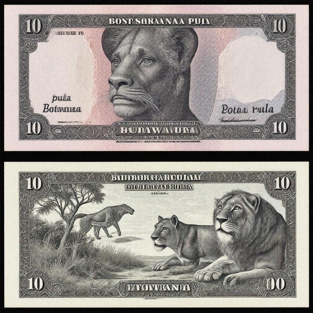 Click to view larger image AI-created image of Botswana pula