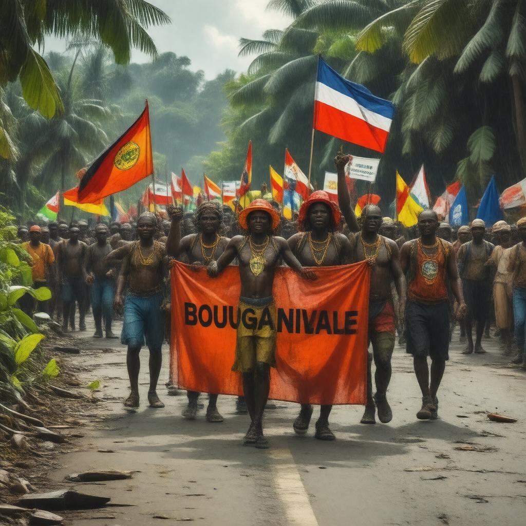 AI-created image of Bougainville independence movement