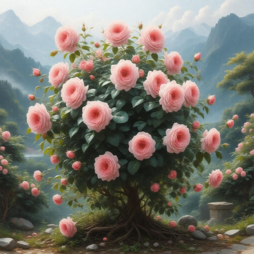 AI-created image of Bourbon rose