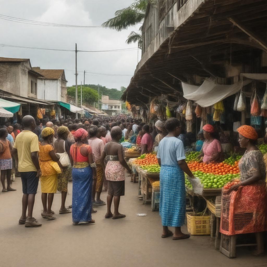 AI-created image of Bourda Market