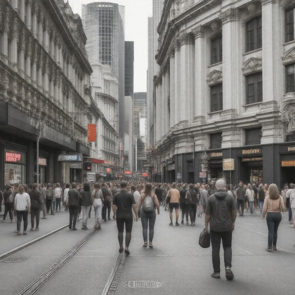 AI-created image of Bourke Street