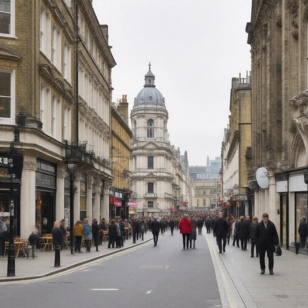 AI-created image of Bow Street, Covent Garden, London WC2E 9DD, England