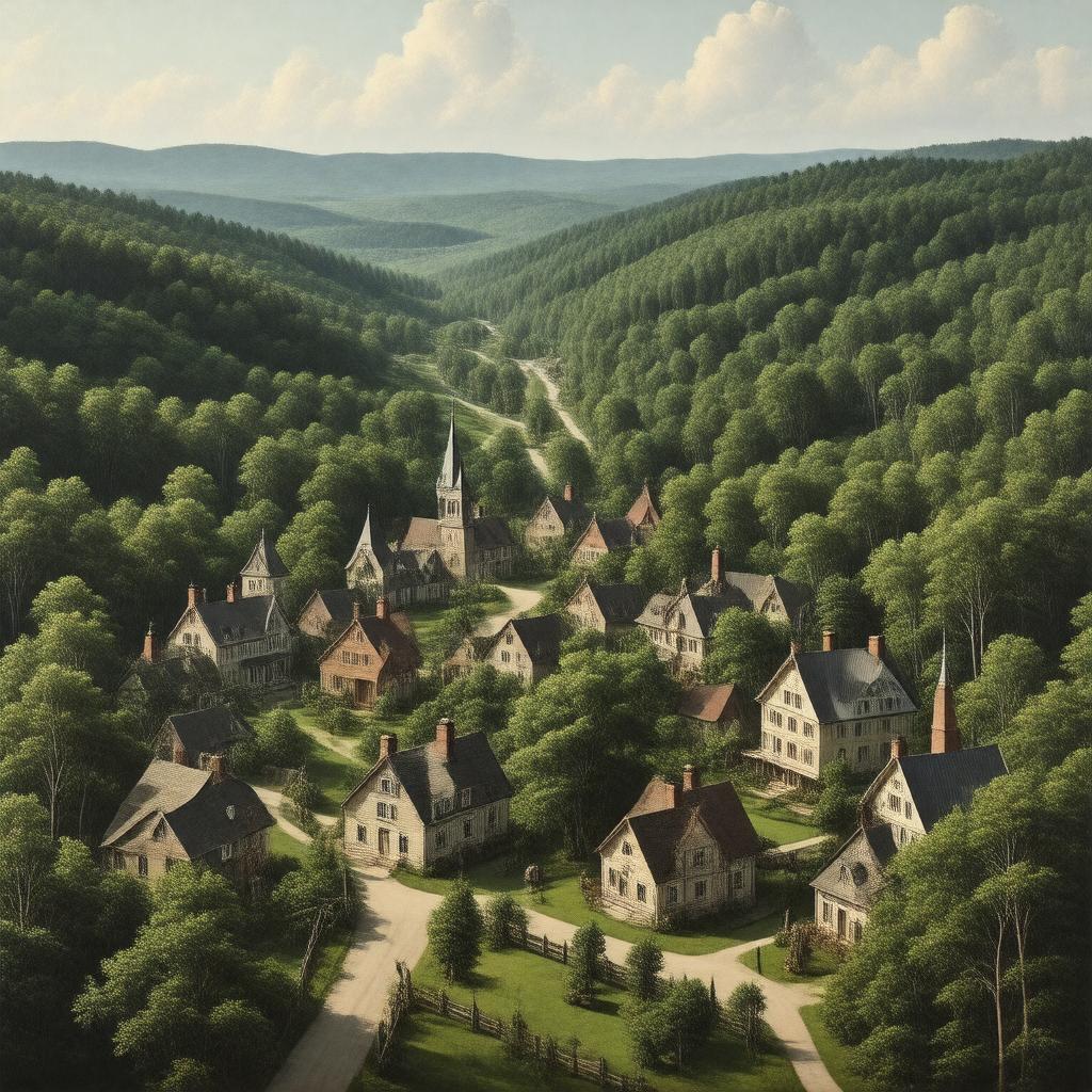 AI-created image of Braintree, Province of Massachusetts Bay