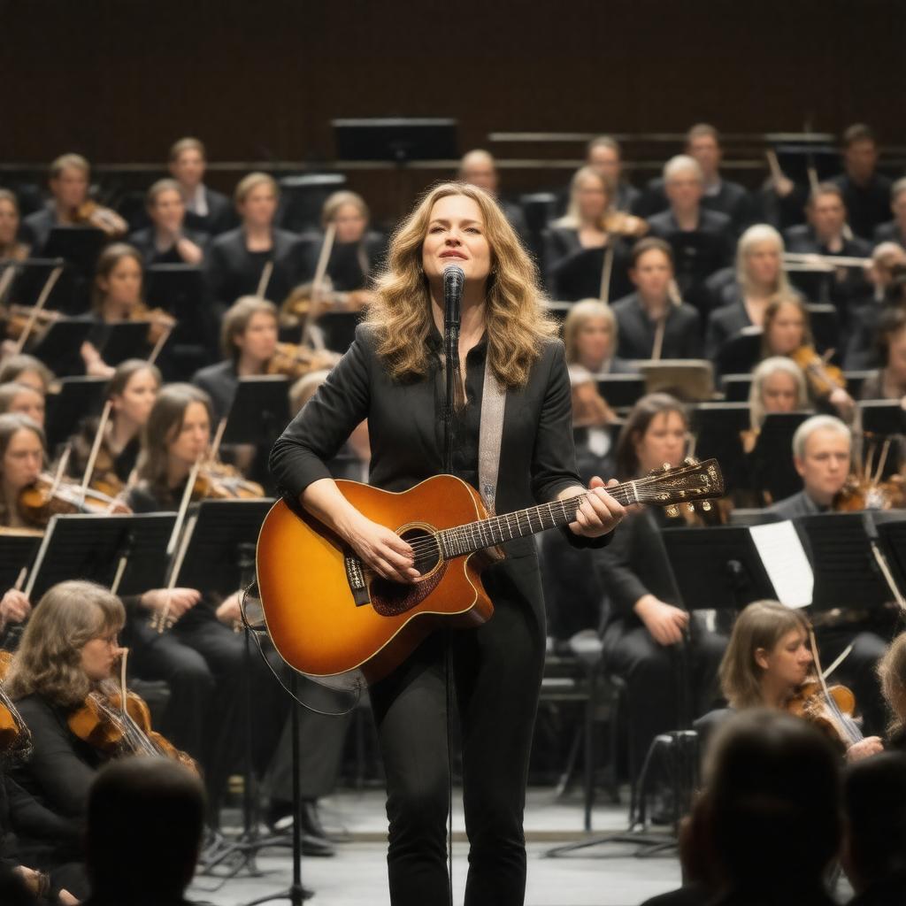 Click to view larger image AI-created image of Brandi Carlile with the Seattle Symphony