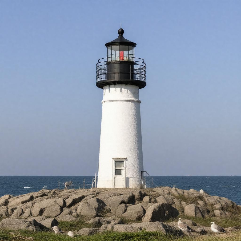 Click to view larger image AI-created image of Brant Point Light