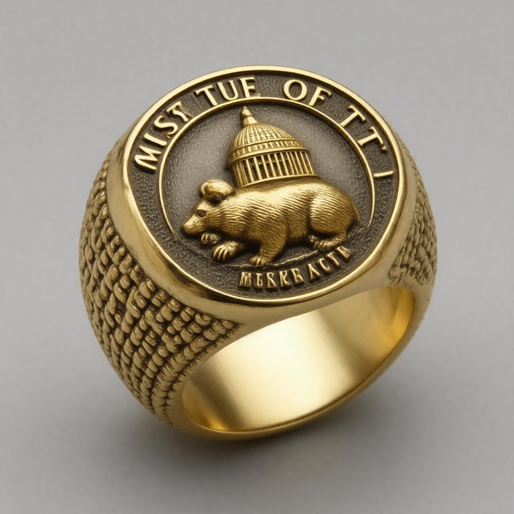 Click to view larger image AI-created image of Brass Rat (class ring)