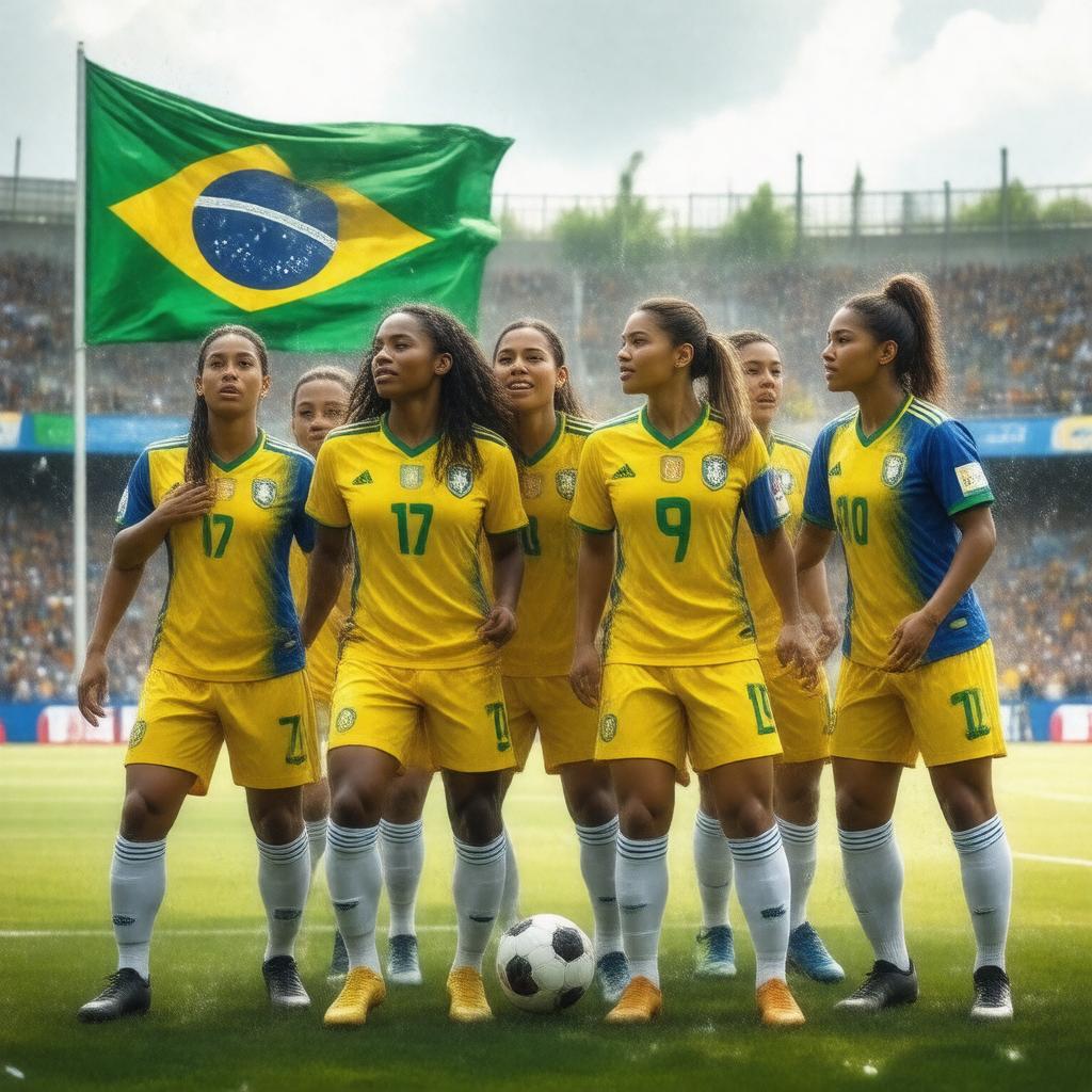 AI-created image of Brazil women's soccer team
