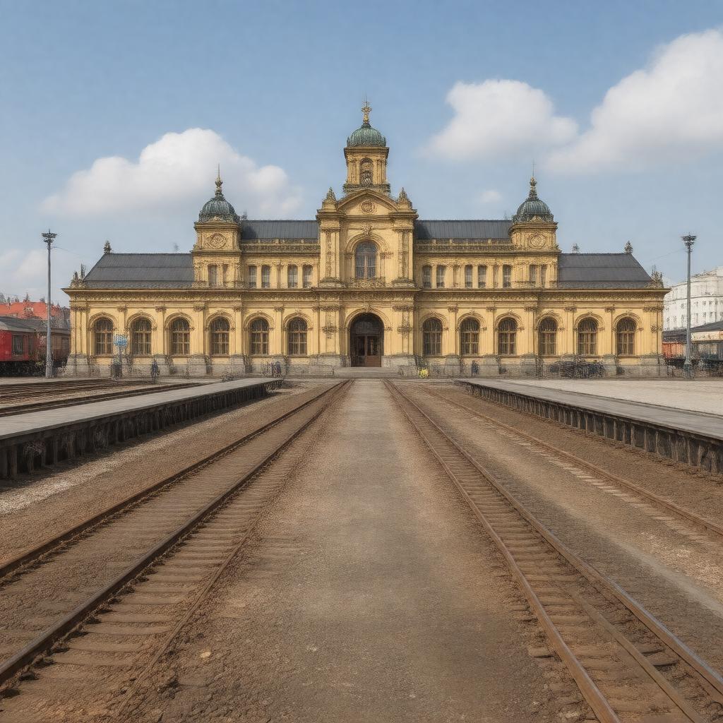 AI-created image of Brest Central Railway Station