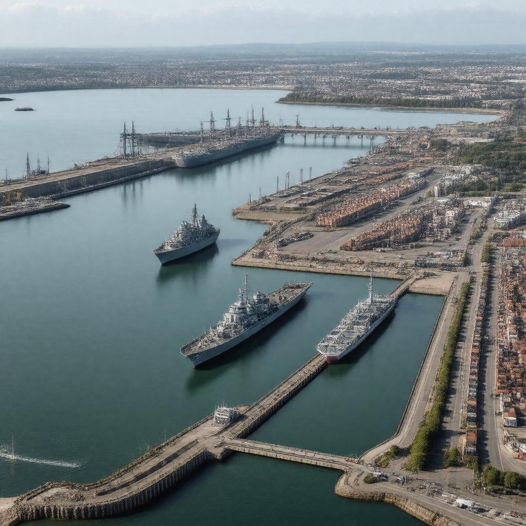 Click to view larger image AI-created image of Brest harbor