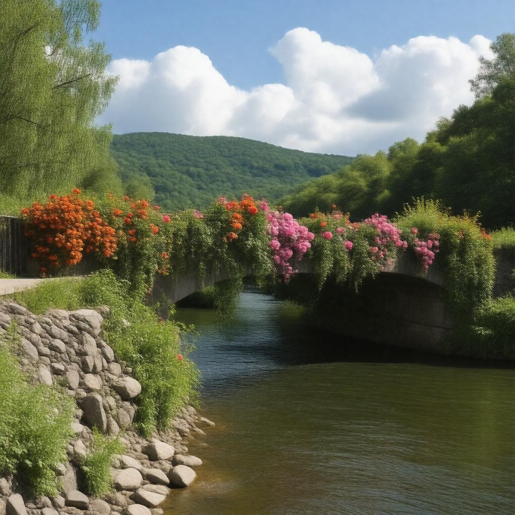 AI-created image of Bridge of Flowers