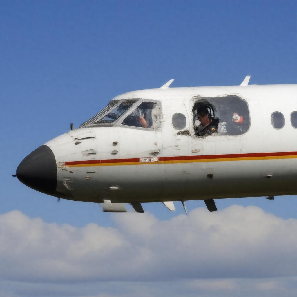 Click to view larger image AI-created image of British Airways Flight 5390 (1990 cockpit window incident)