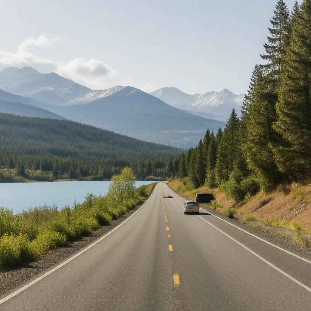 AI-created image of British Columbia Highway 97