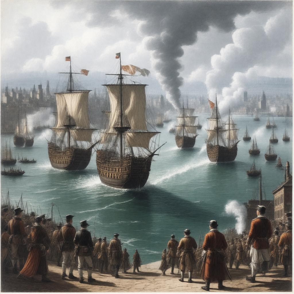 AI-created image of British evacuation of Boston