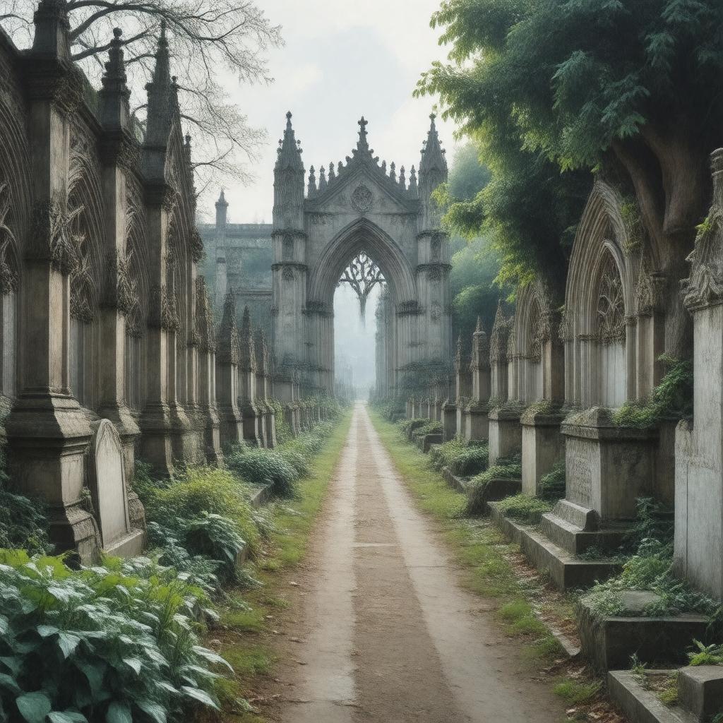 AI-created image of Brompton Cemetery