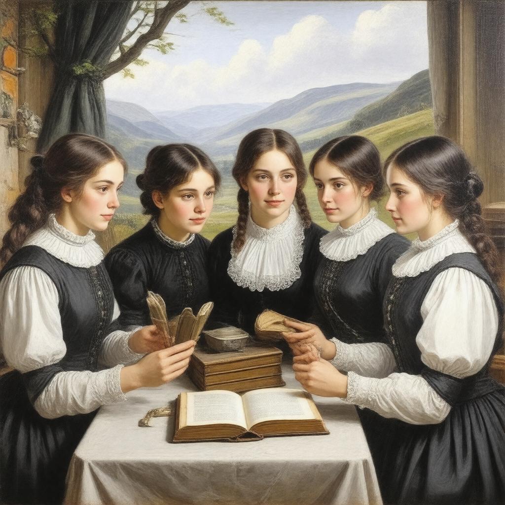 AI-created image of Brontë family