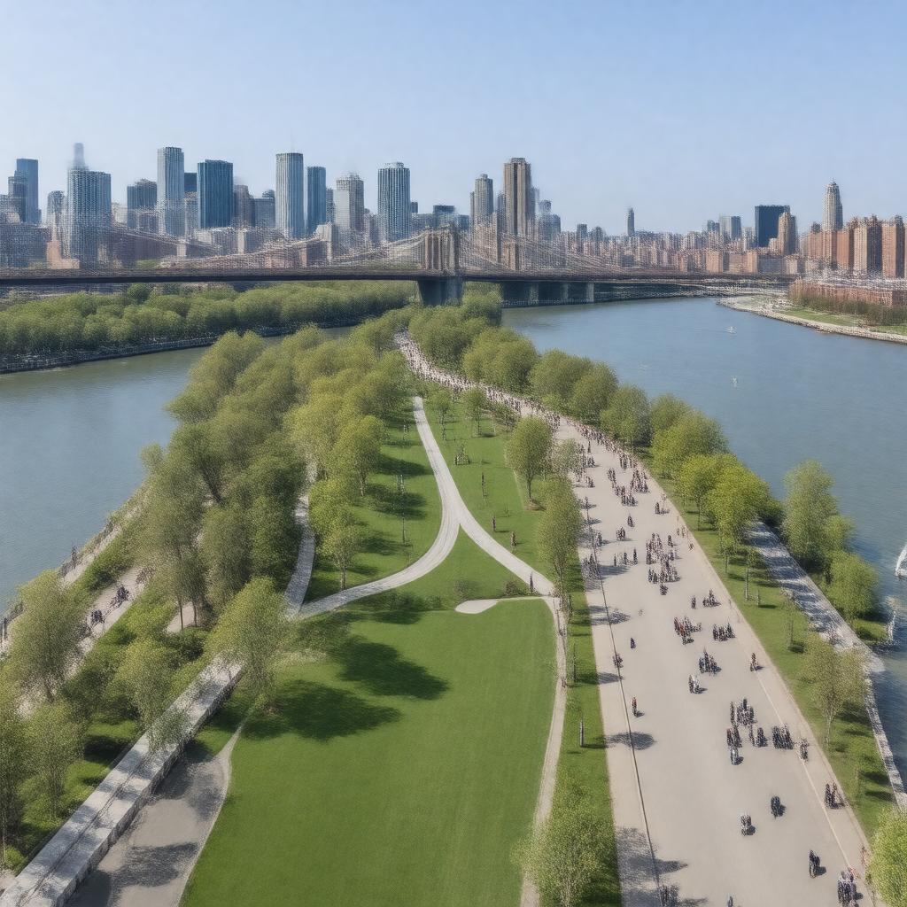 AI-created image of Brooklyn Bridge Park